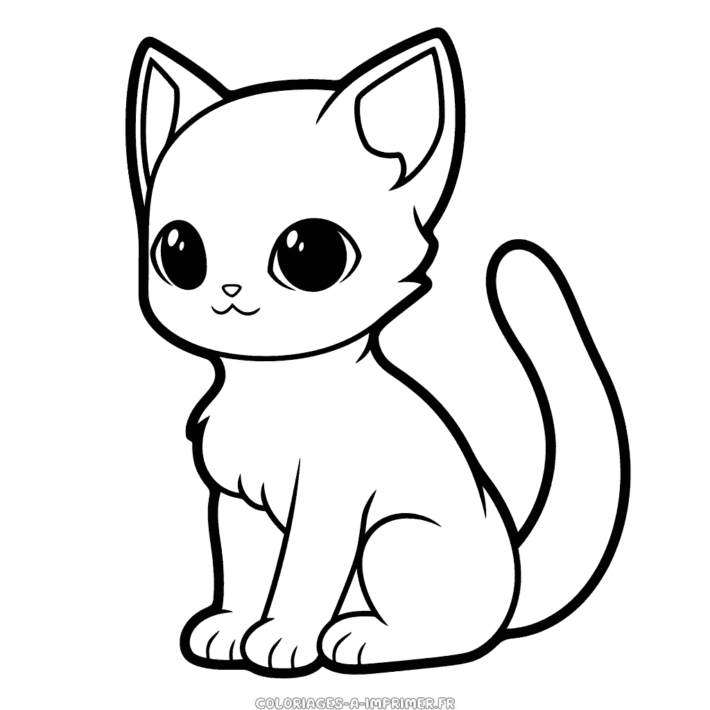 Coloriage joli chat simple coloriages ã imprimer gratuitement