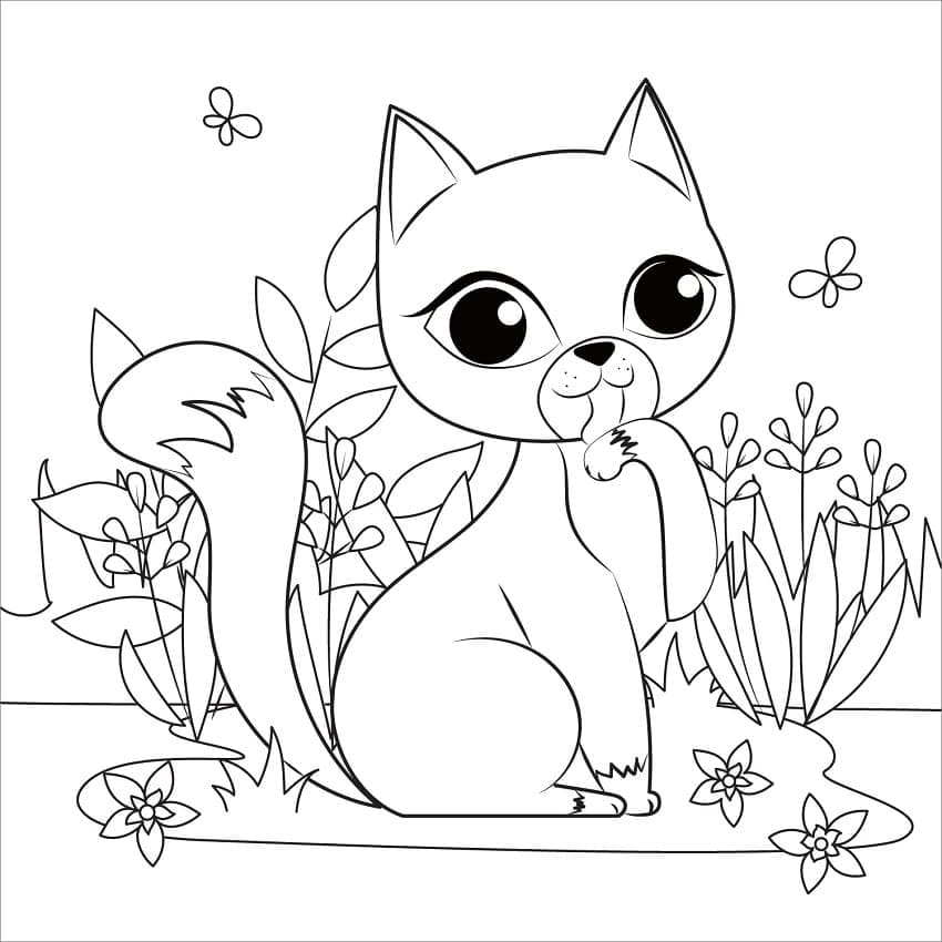 Coloriage beau chat