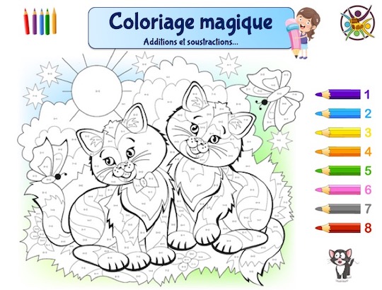 Coloriage magique chats