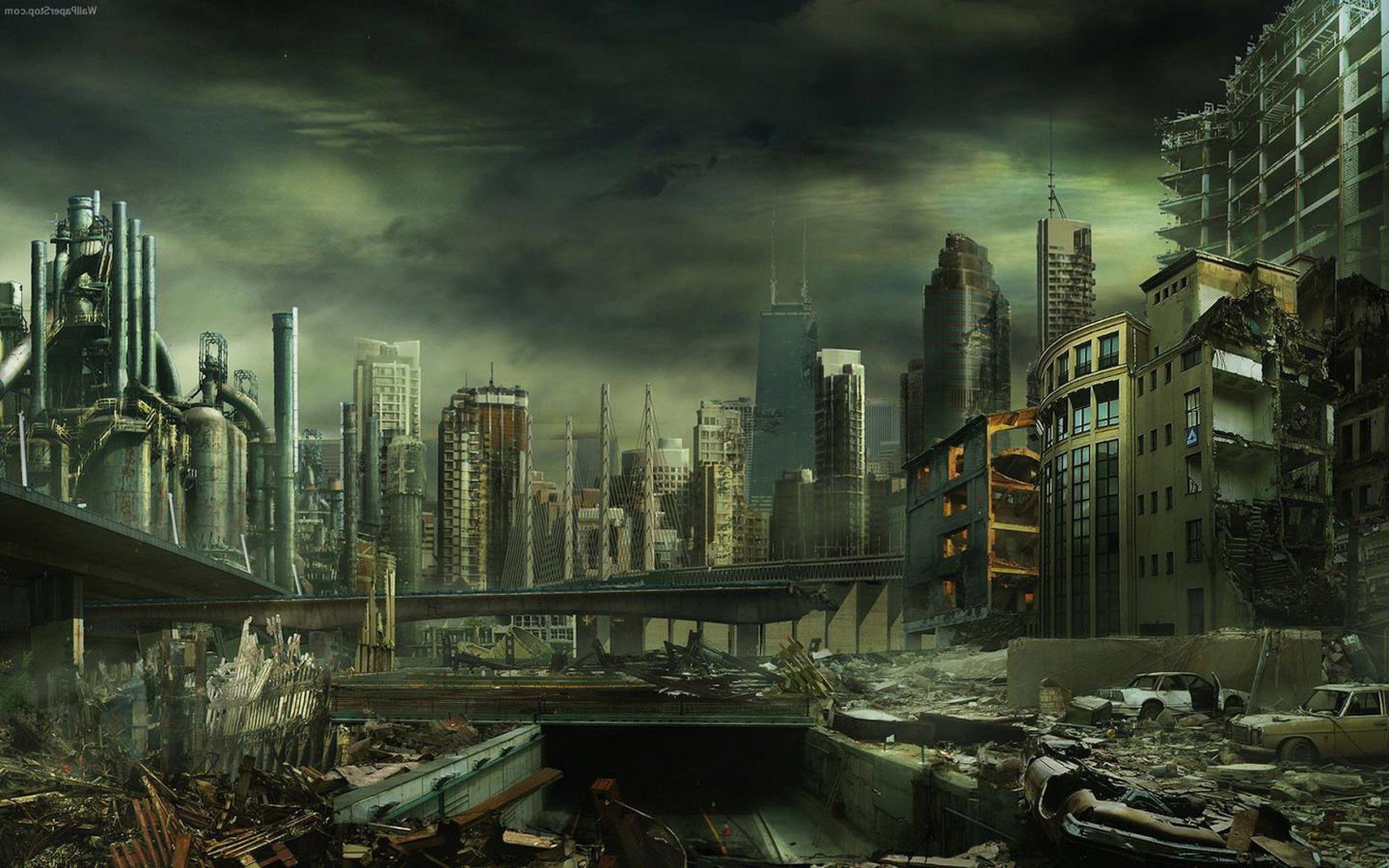 Destroyed city backgrounds