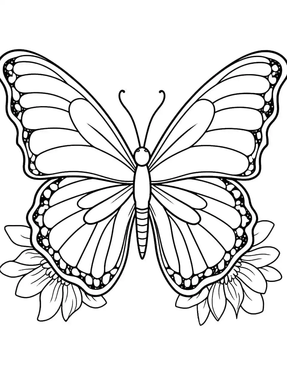 Butterfly coloring pages free printable sheets