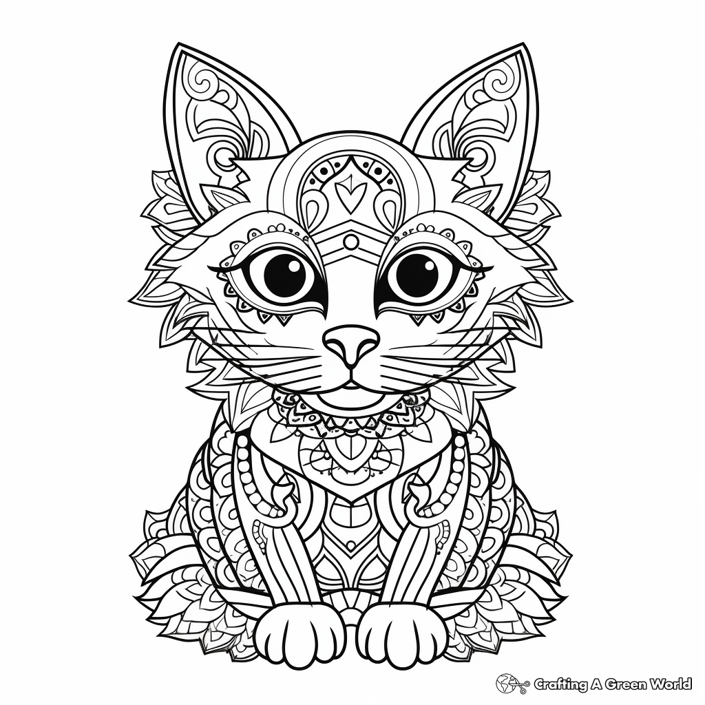 Cat book coloring pages