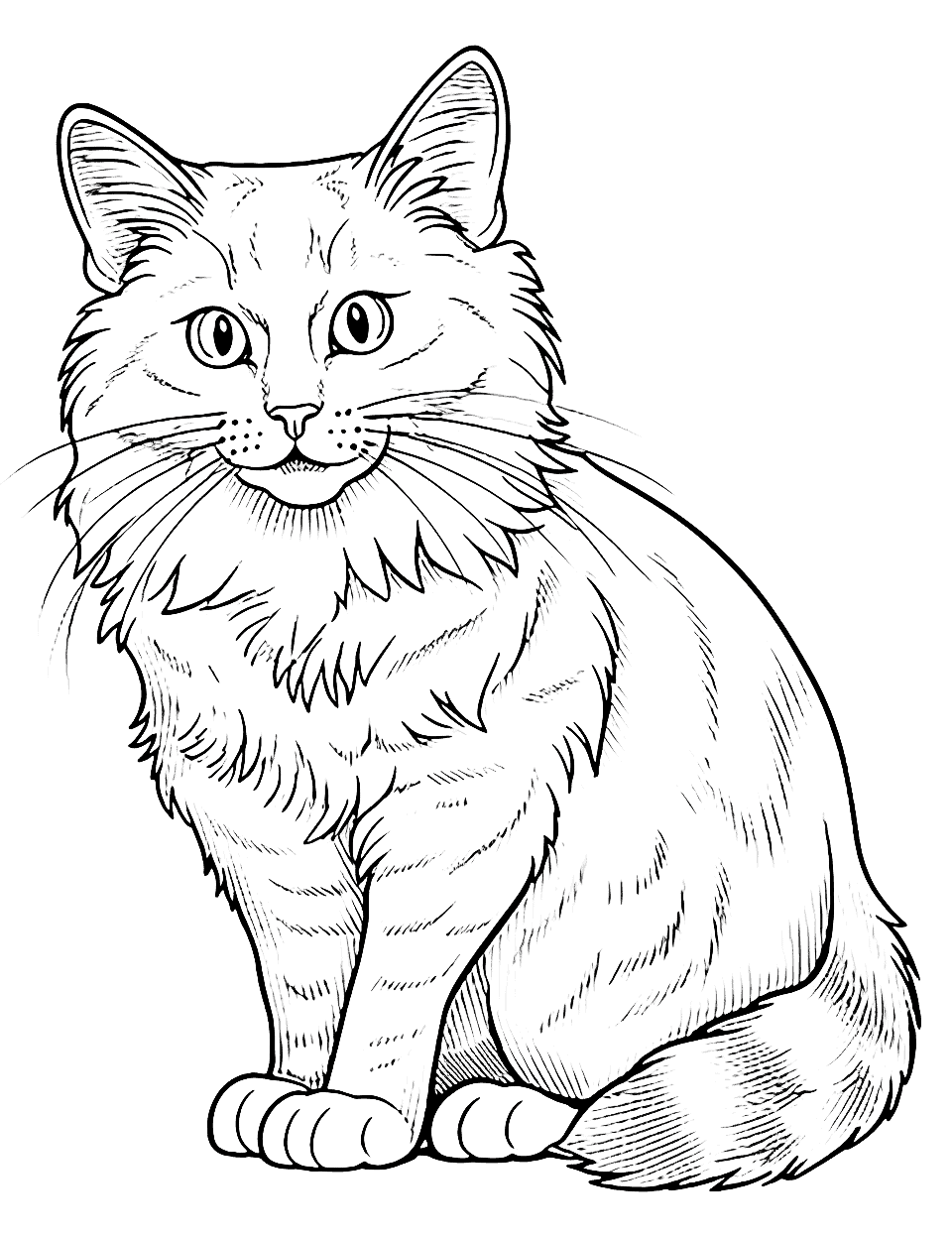 Cat coloring pages free printable sheets