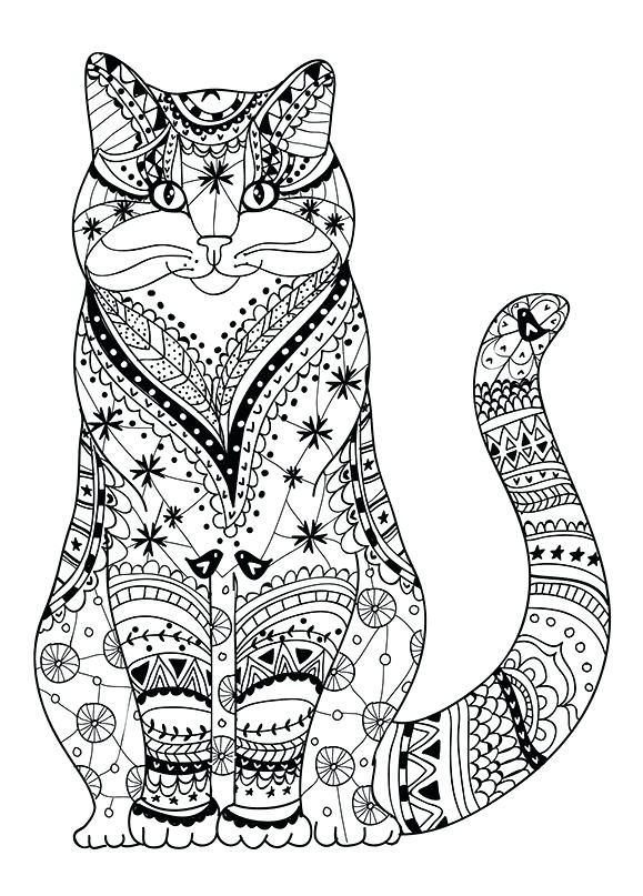 Cat coloring pages for adults