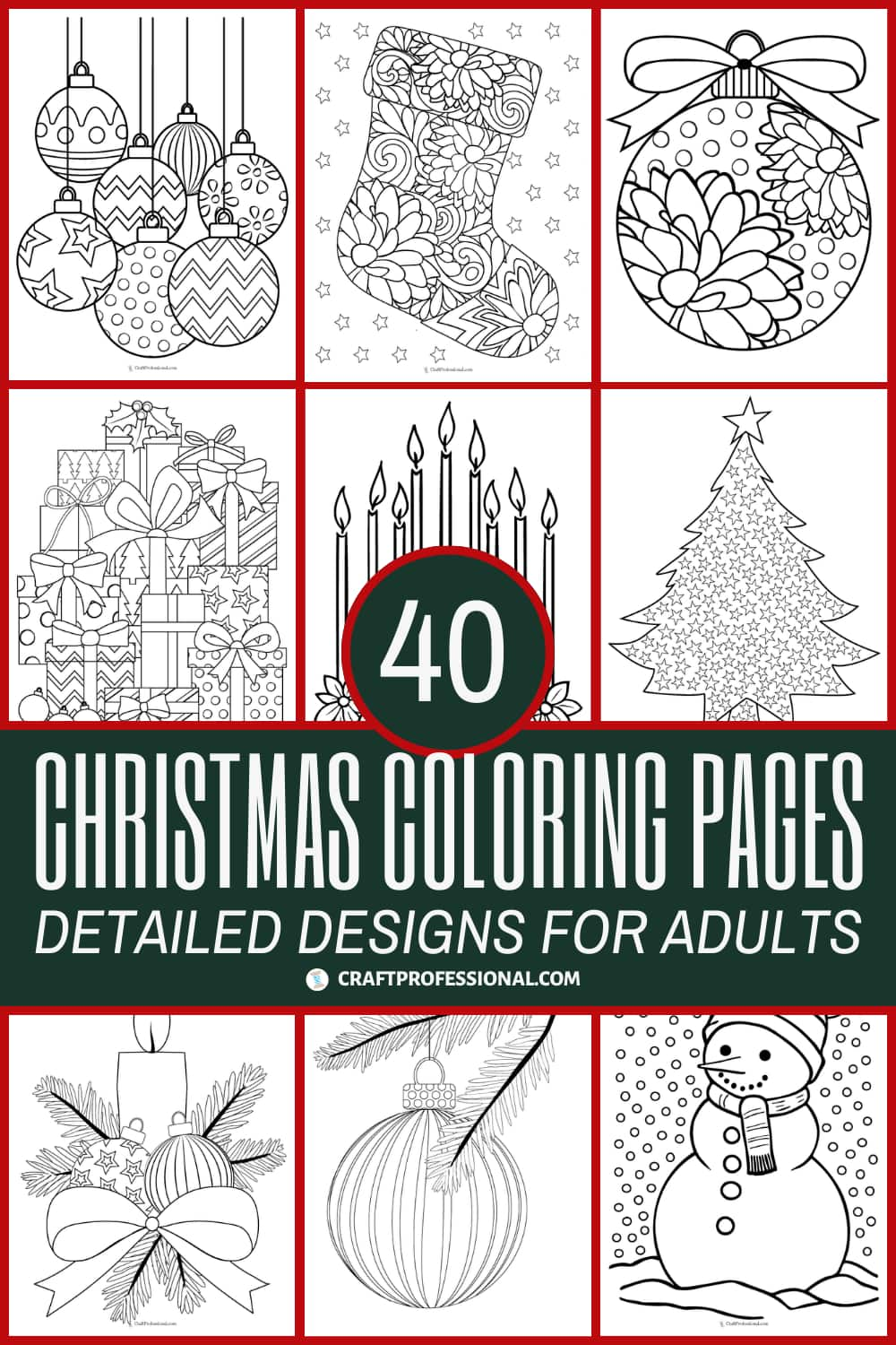 Christmas coloring pages for adults free