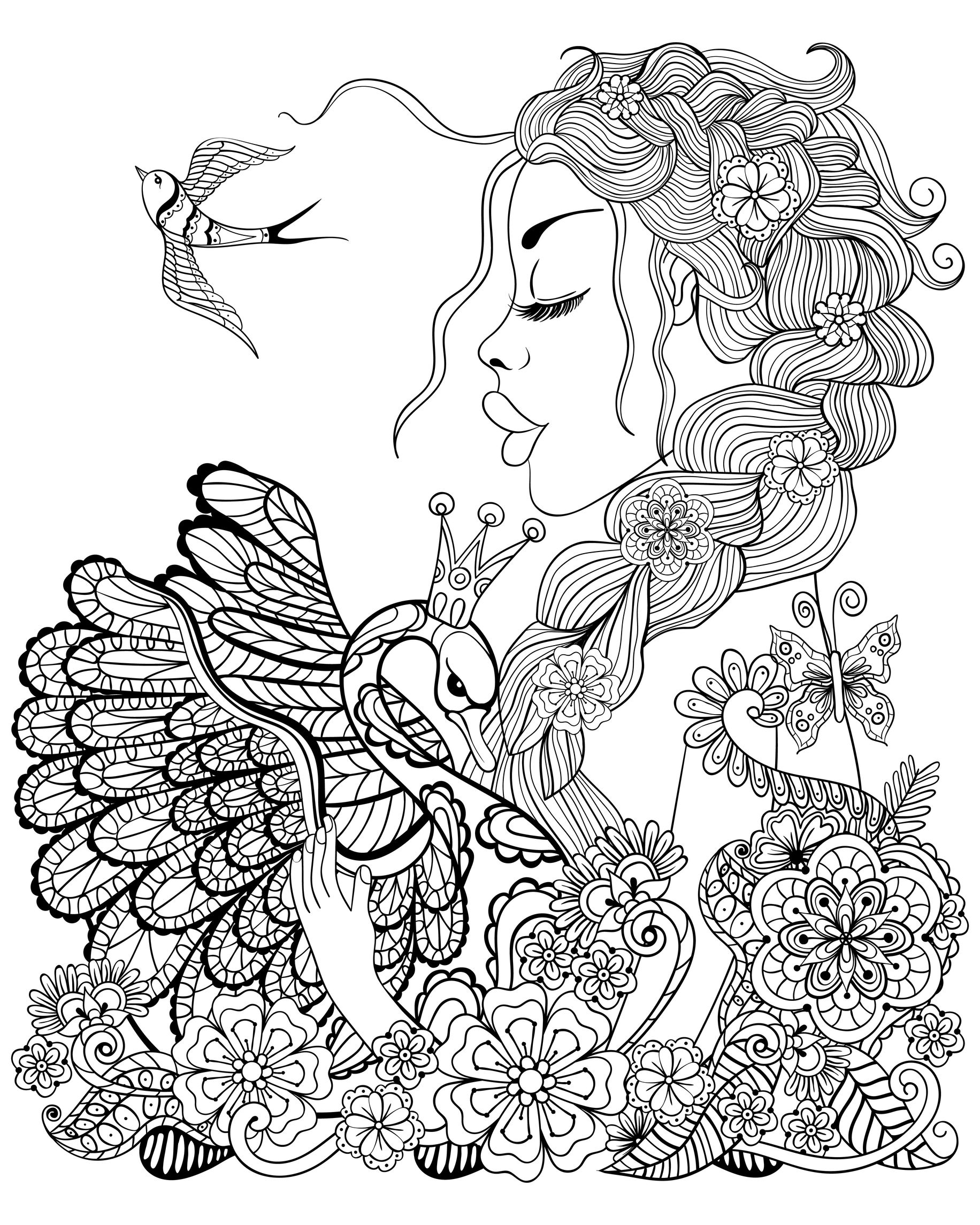 Fairy coloring pages for adults