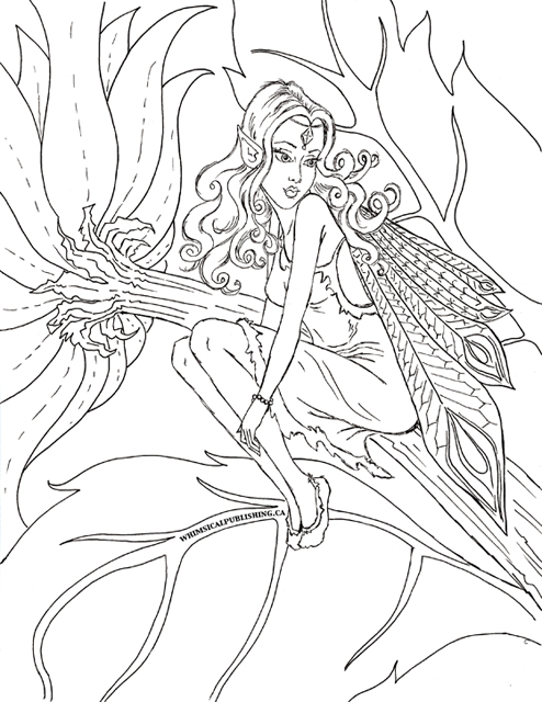 Fairy colouring page â new free â whimsil publishing illustration