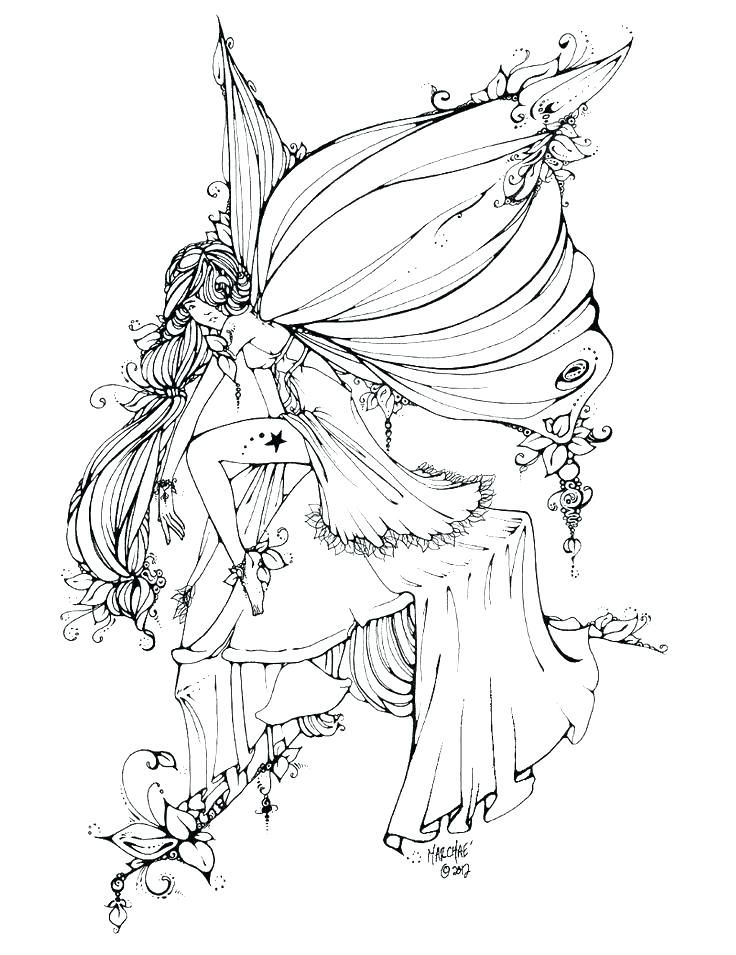 Fairy coloring pages for adults