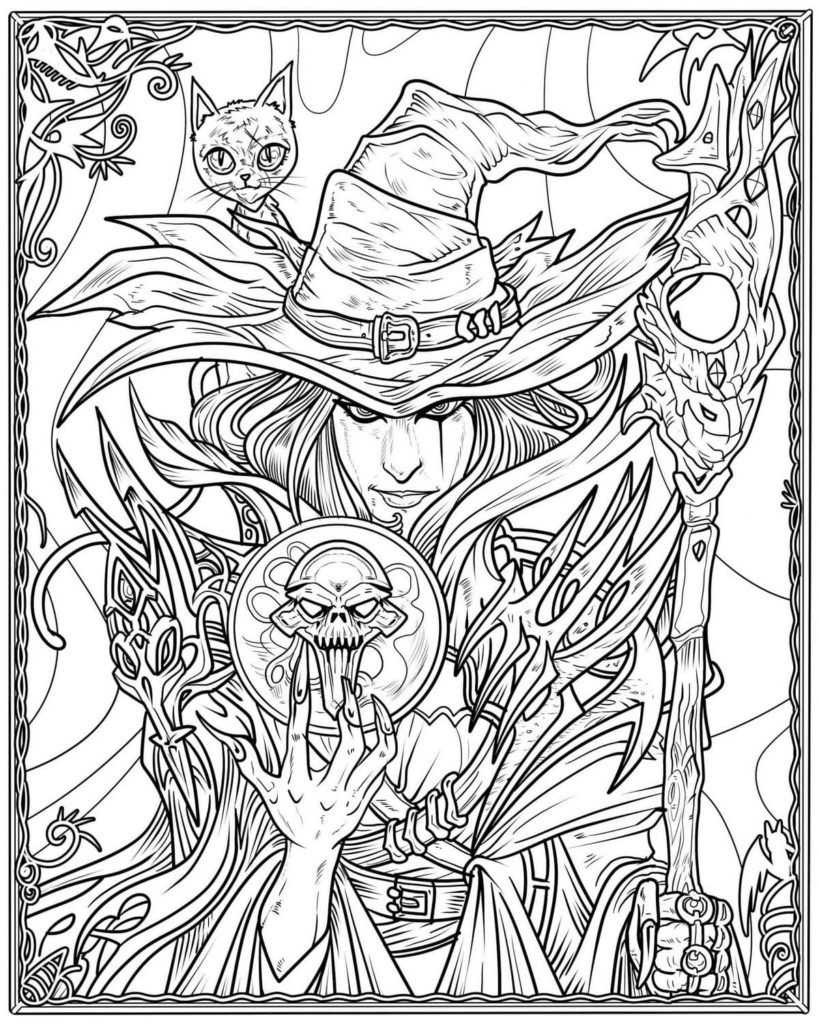 Scary coloring pages for adults free coloring pages witch coloring pages cool coloring pages animal coloring pages