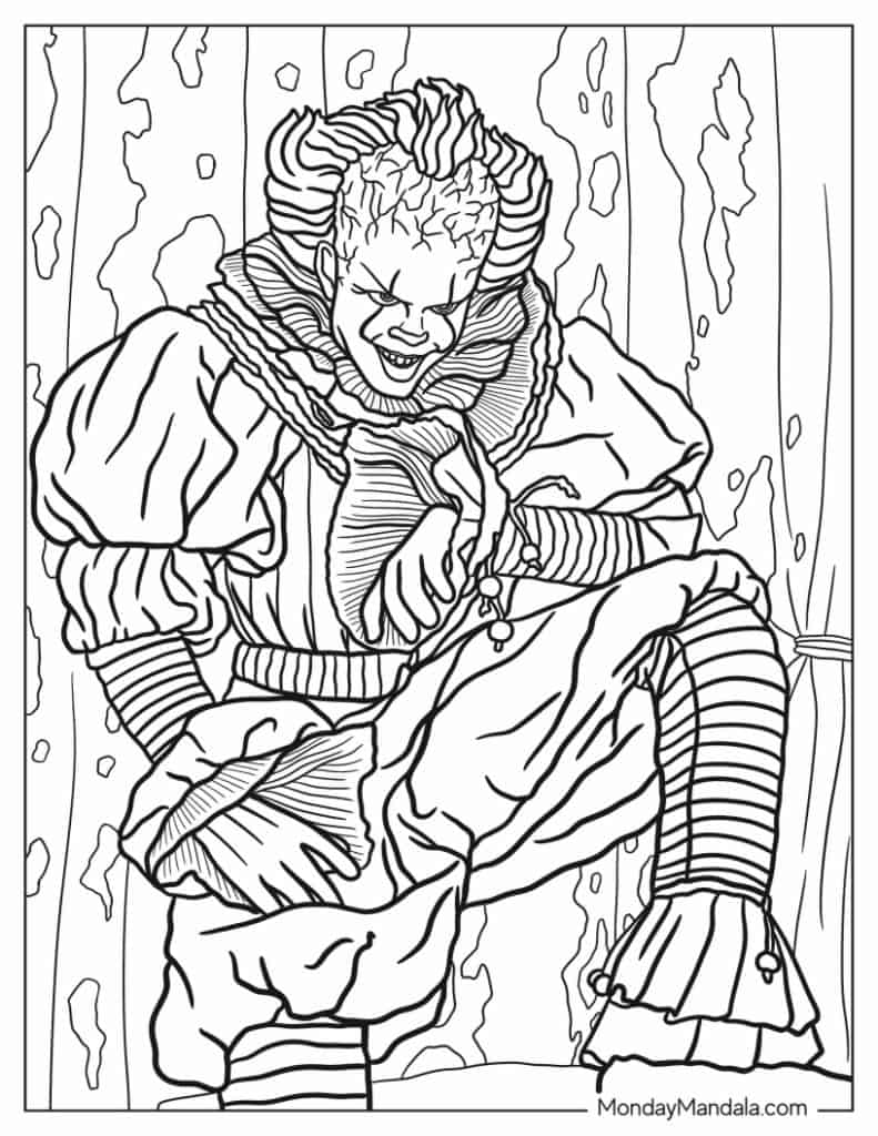 Horror coloring pages free pdf printables