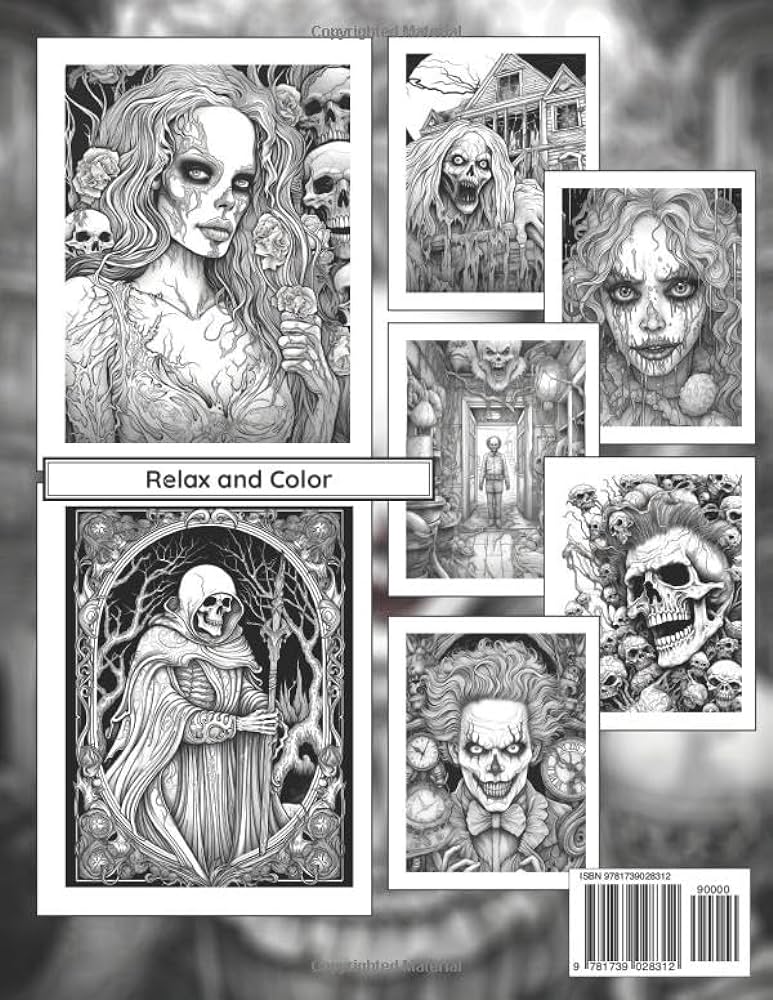 Horror coloring book for adults a dark sry halloween nightmare with terrifying pages of horror creatures to color color relax and books