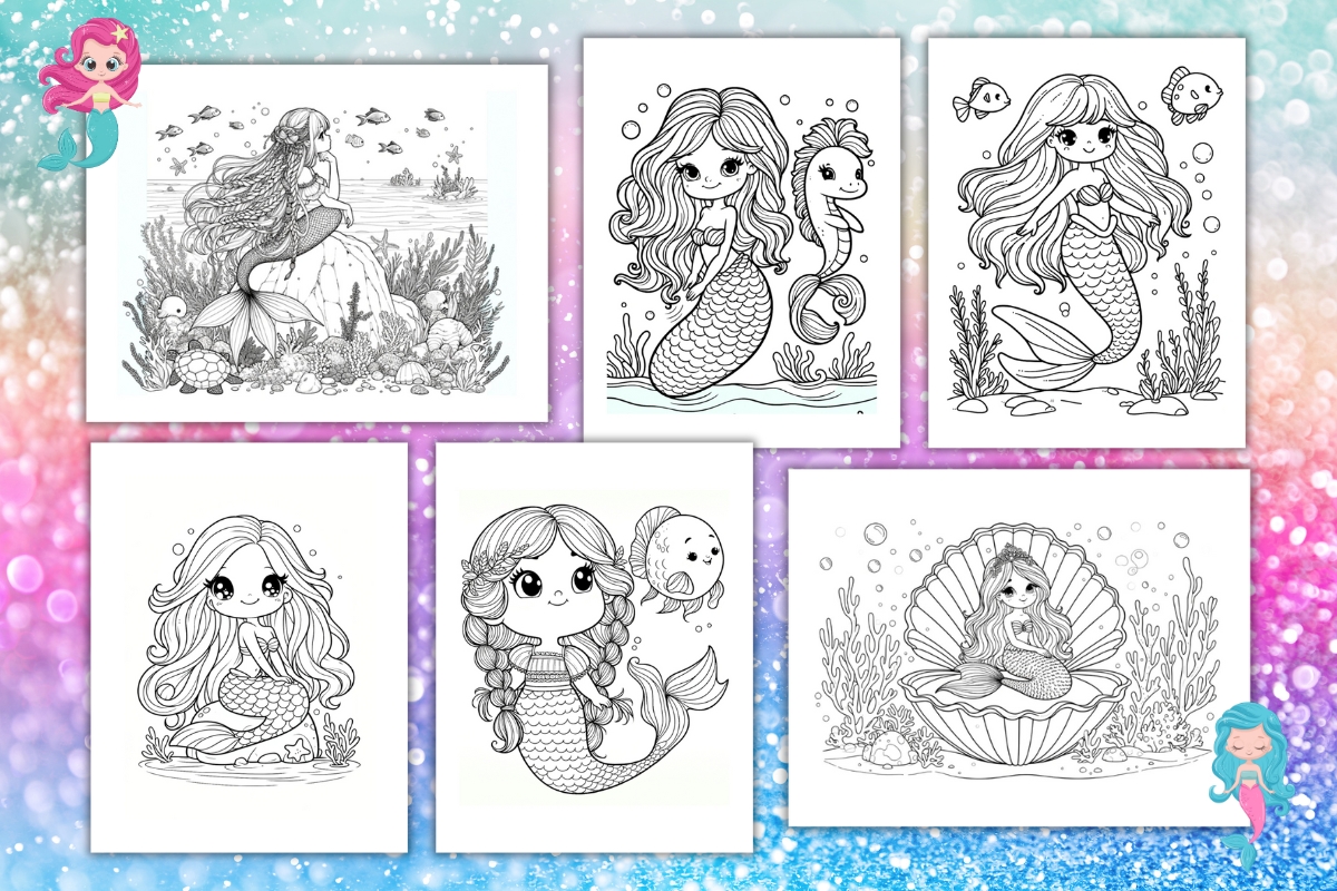 Free printable mermaid coloring pages