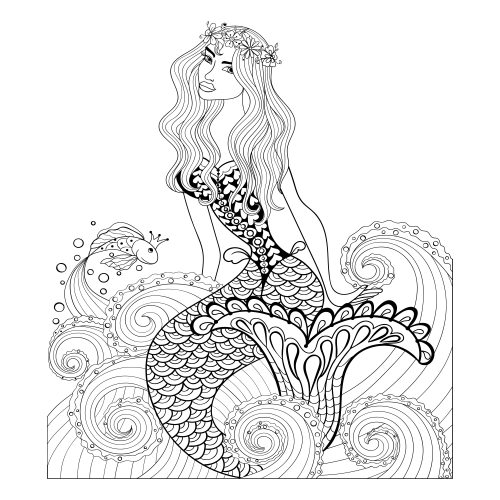 Mermaid coloring page