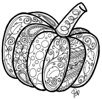 Pumpkin coloring page by honedoodles tpt