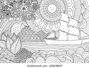 Adult coloring pages summer images stock photos d objects vectors