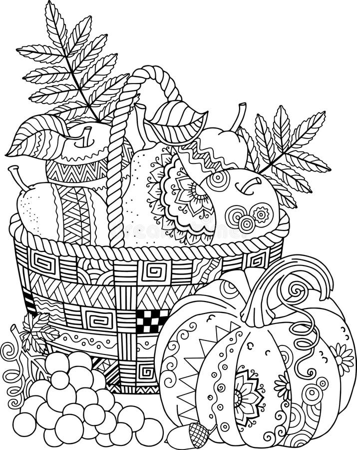 Adult coloring thanksgiving stock illustrations â adult coloring thanksgiving stock illustrations vectors clipart