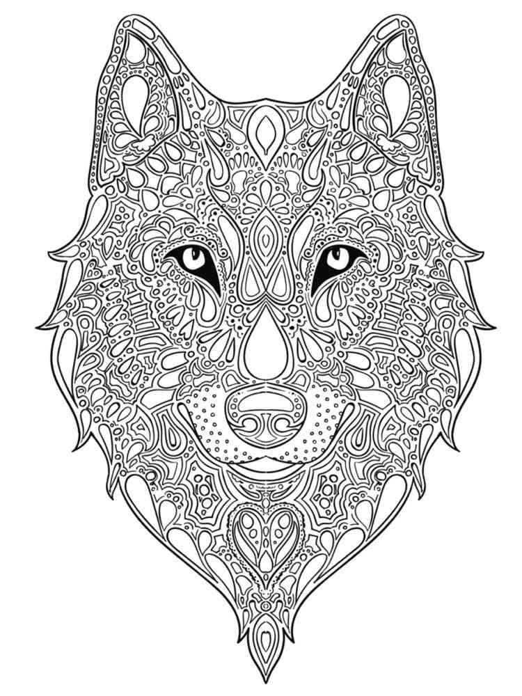 Wolf coloring pages for adults