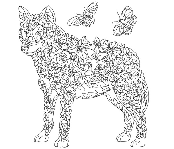 Adult coloring pages wolves images stock photos d objects vectors