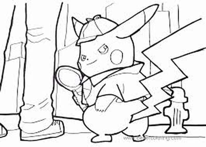 Detective pikachu coloring pages pokemon coloring pages pikachu coloring page cartoon coloring pages