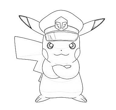 Captain pikachu coloring page by youtubeguytheartist on