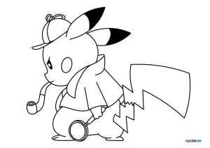 Printable pikachu coloring pages for kids