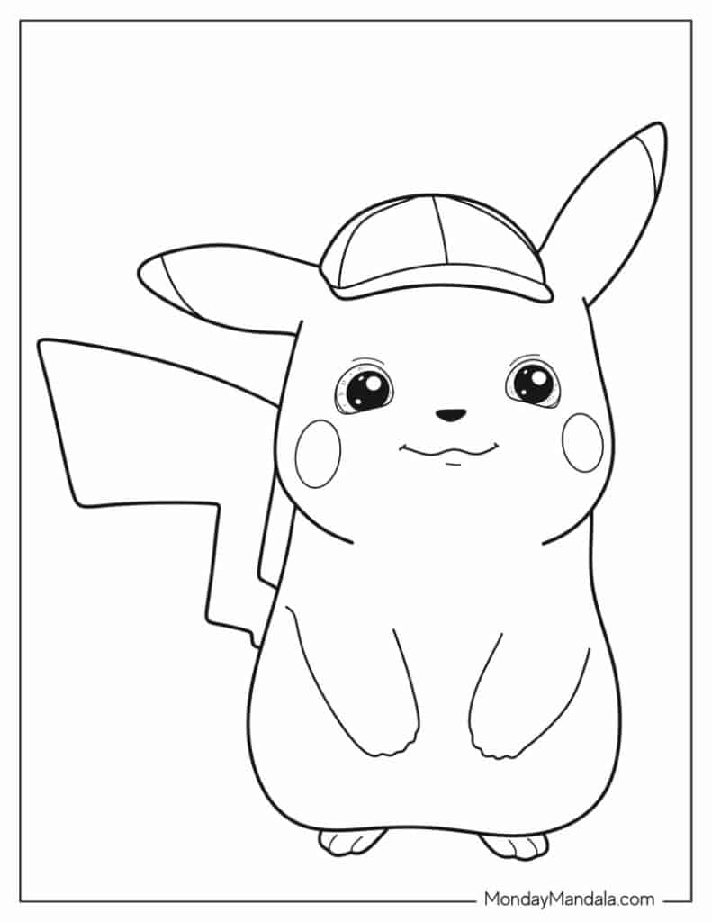 Pikachu coloring pages free pdf printables