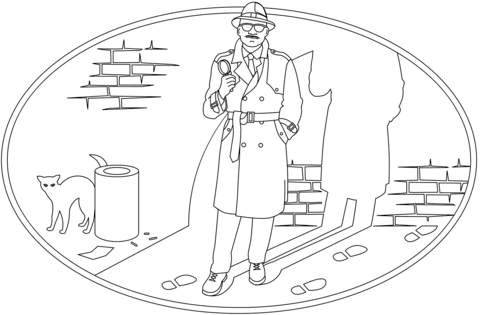 Detective coloring page free printable coloring pages