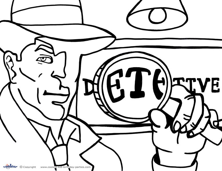 Printable spy detective coloring page