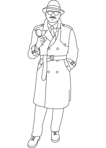 Detective coloring page free printable coloring pages