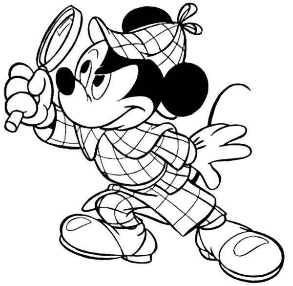 Mickey mouse detective coloring page mickey coloring pages coloring pages printable coloring pages