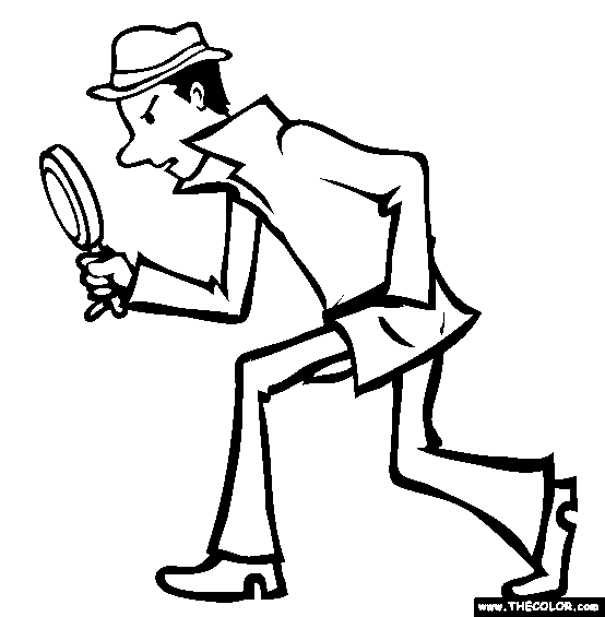 Detective coloring page free detective online coloring