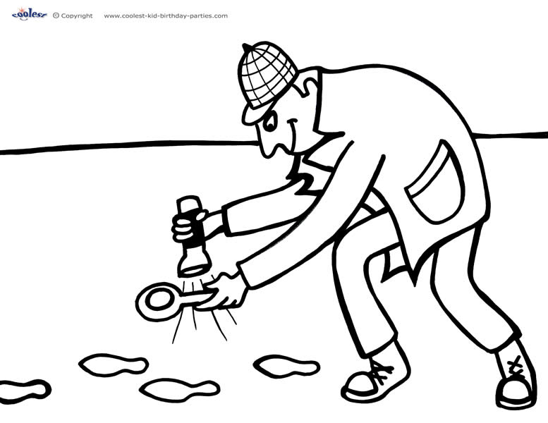 Printable spy detective coloring page