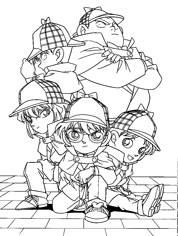 Detective conan coloring pages printable for free download