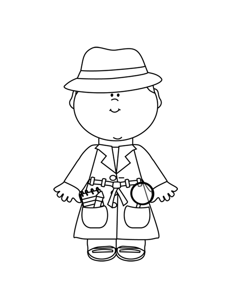 Detective coloring pages