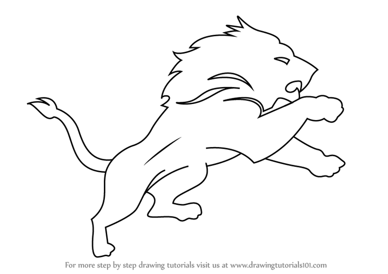 How to draw detroit lions logo nfl step by step