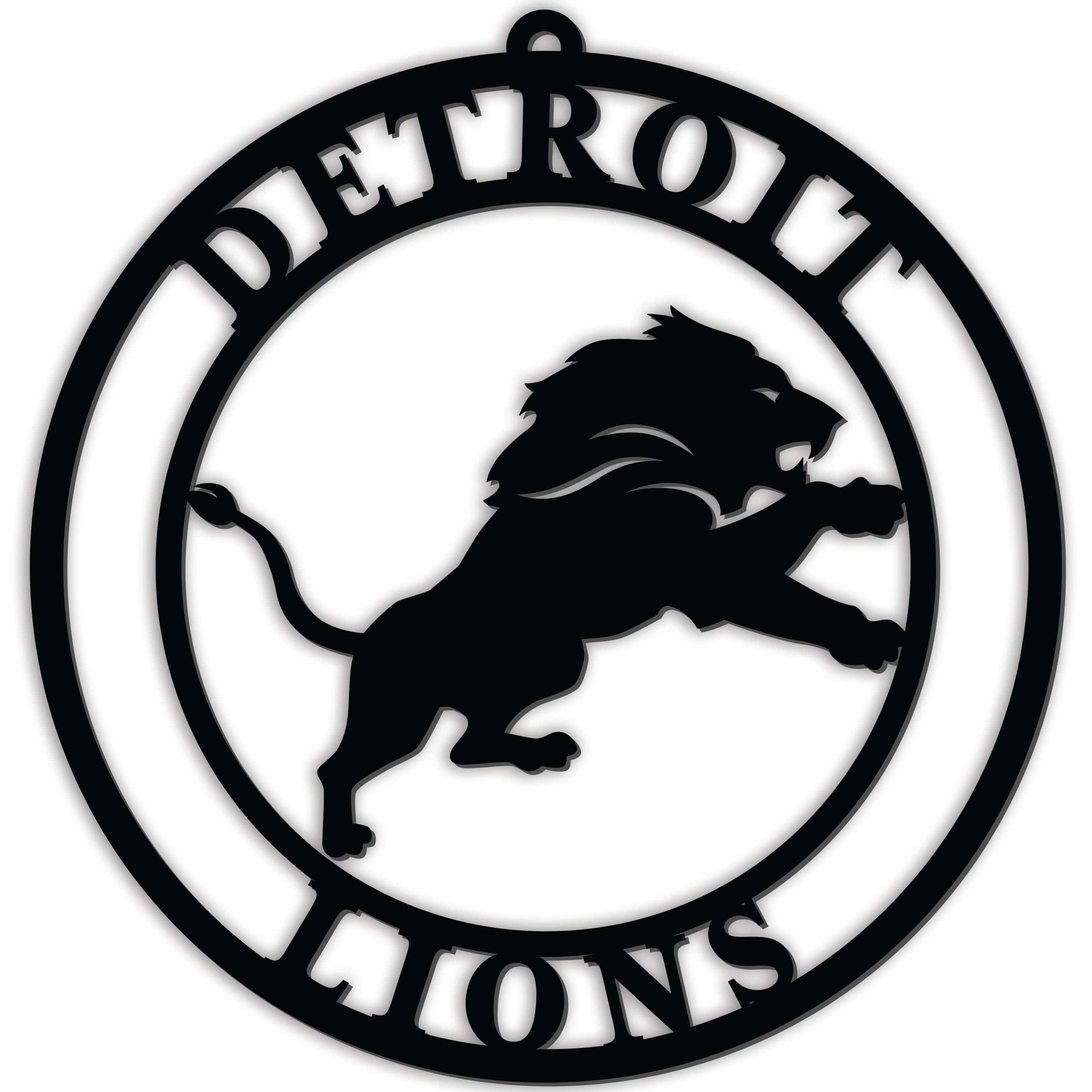 Detroit lions silhouette logo cutout circle â fan creations ga