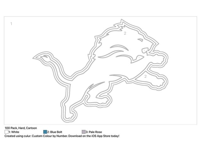 Lions logo color by numbers awesome for kidsor bored adults haha r detroitlions