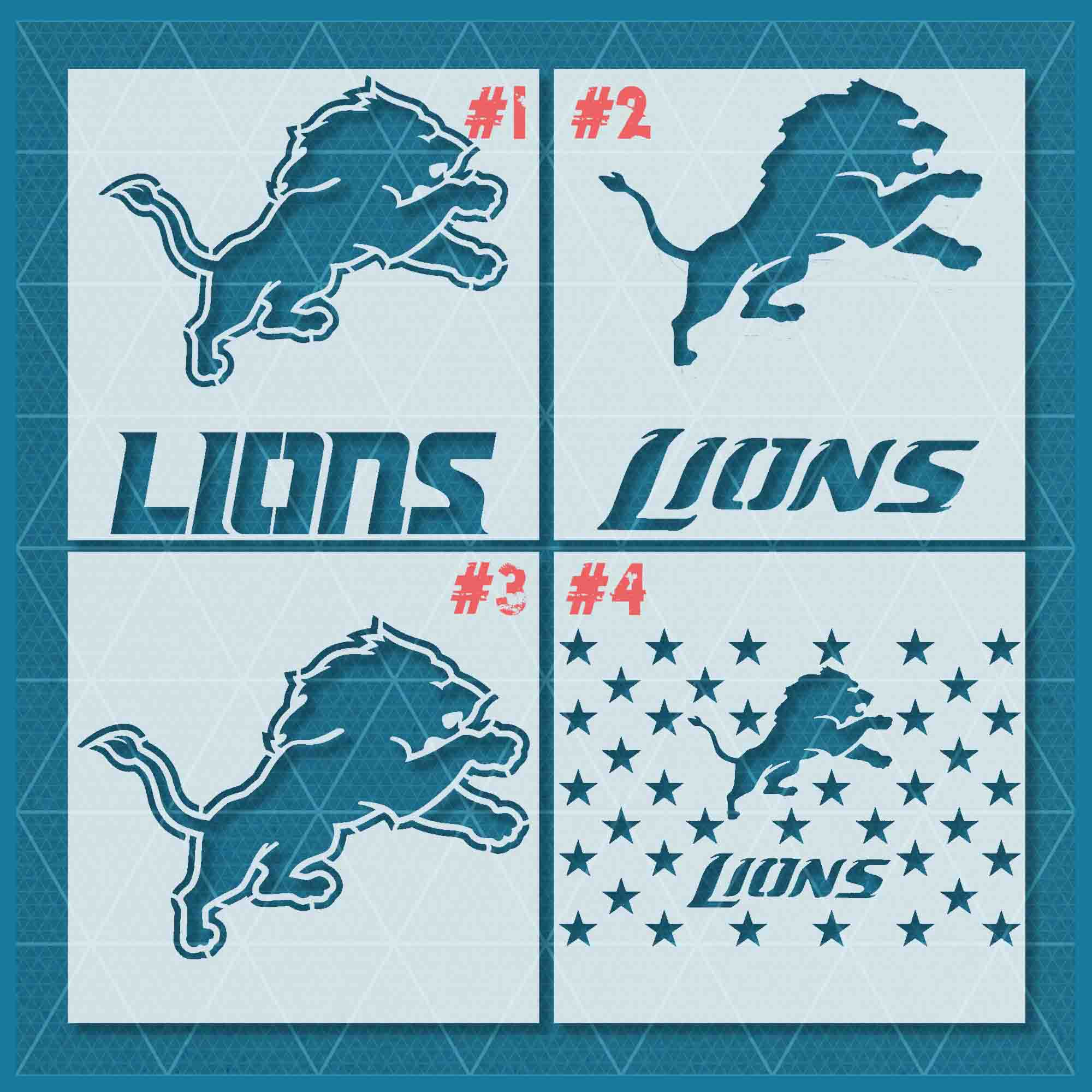 Detroit lions stencil