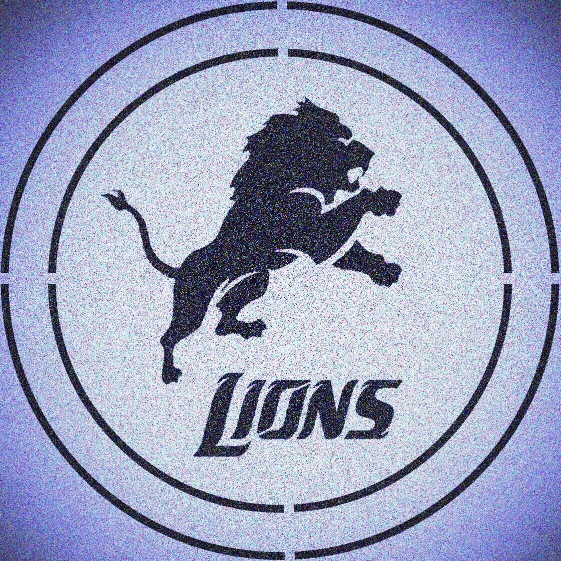 Double cirlce detroit lions w team name stencil sport football stencils