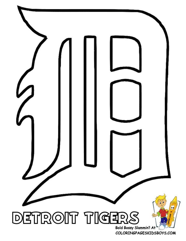 Detroit tigers logo stencil baseball coloring sheet baseball baseball coloring pages detroit tigers detroit