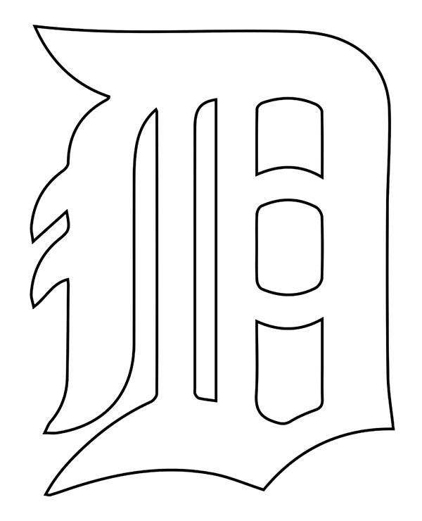 Detroit tigers logo coloring page