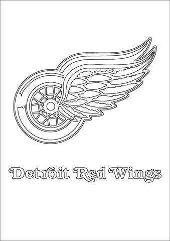 Detroit red wings logo coloring page free printable coloring pages