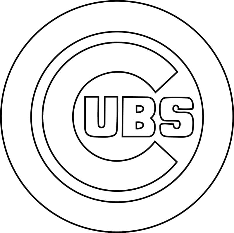 Chicago cubs logo coloring page