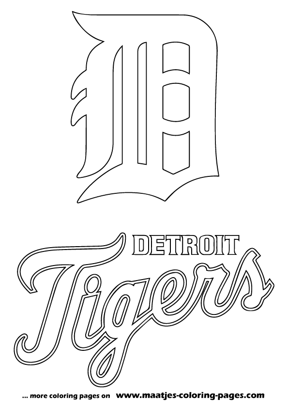 Mlb detroit tigers logo coloring pages