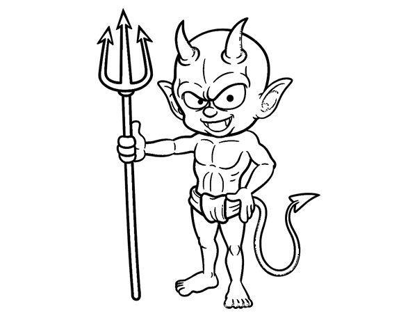 Evil demon coloring page