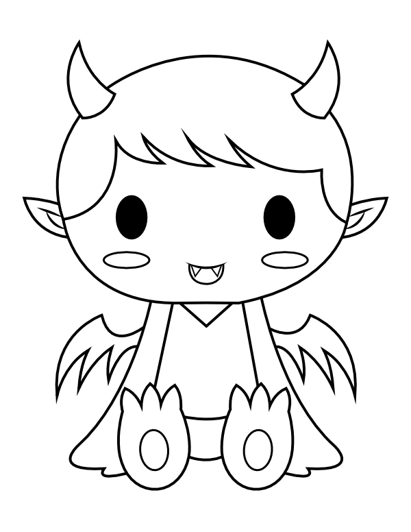 Printable devil costume coloring page