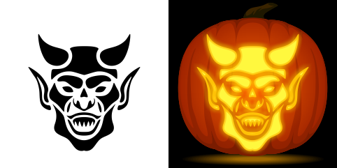 Free devil pumpkin stencil