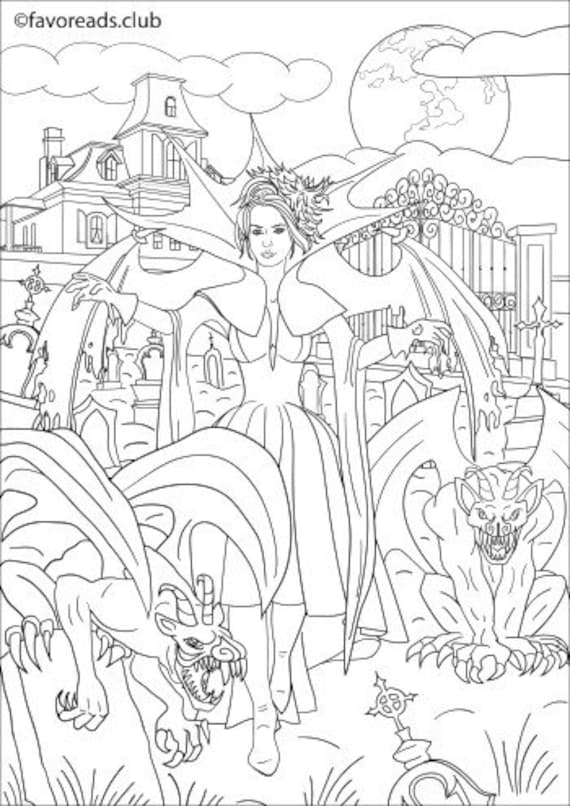 Devil lady printable adult coloring page from favoreads coloring book pages for adults and kids coloring sheets coloring designs