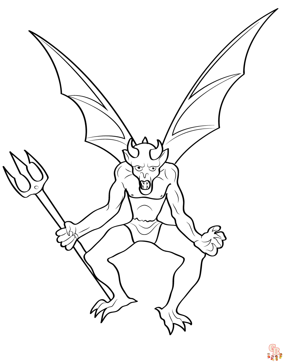 Printable devil coloring pages free for kids and adults