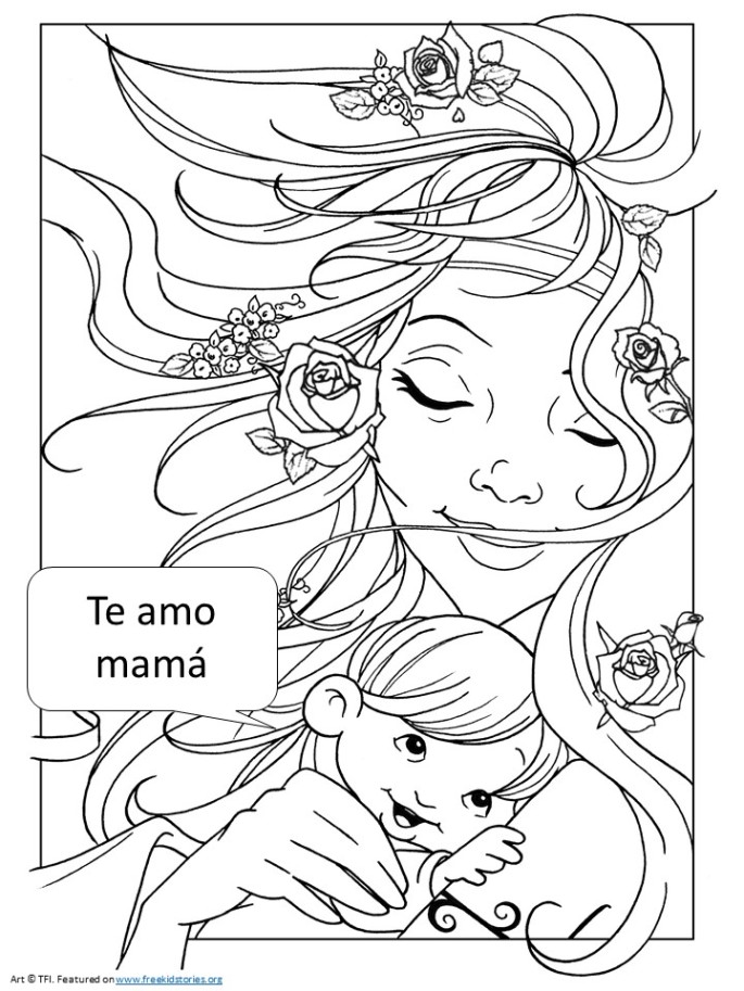 Dãa de la madre pãginas para colorear para niãos mayores â free kids stories